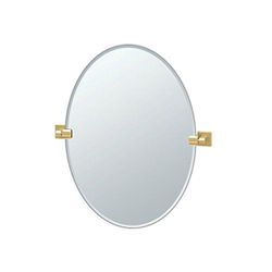 Gatco Elevate 26.5" Oval Tilting Bathroom Mirror – Brushed Brass