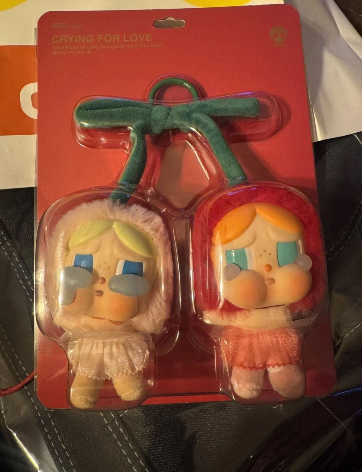 POP MART CRYBABY CRYING FOR LOVE Series Love You Cherry Much Vinyl Plush Pendant