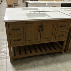 48"Soild wood  Bathroom Vanity Stone Countertop (Open Box)