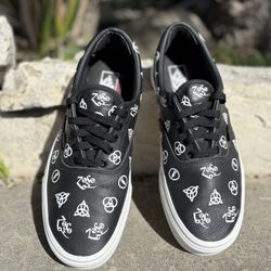 Vans Led Zeppelin Size 12 Black Leather Low Top