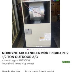 NORDYNE Air Handler w/ Frigidare A/C