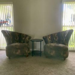 Earth Tones Half-Moon Chairs
