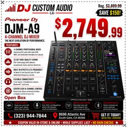 Pioneer DJ 4 Channel Club Mixer Built In FX Rekordbox Serato Controller DJM-A9 🚨 Payment Options Available 🚨 No Credit Needed 🚨