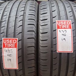 2 used Tires 235/40r19 🤑free Installation and balance ‼️ 👌 
