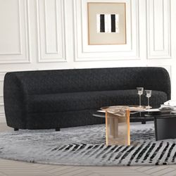 Sofa Black Boucle Fabric, New Especial Price 