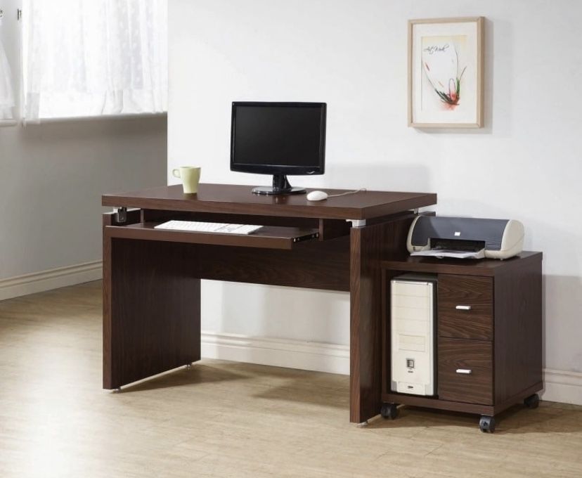 Brand New Medium Oak Computer Desk with CPU Stand