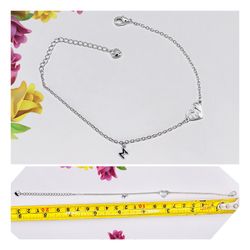 NEW White Gold Plated Bracelet With Letter M Charms