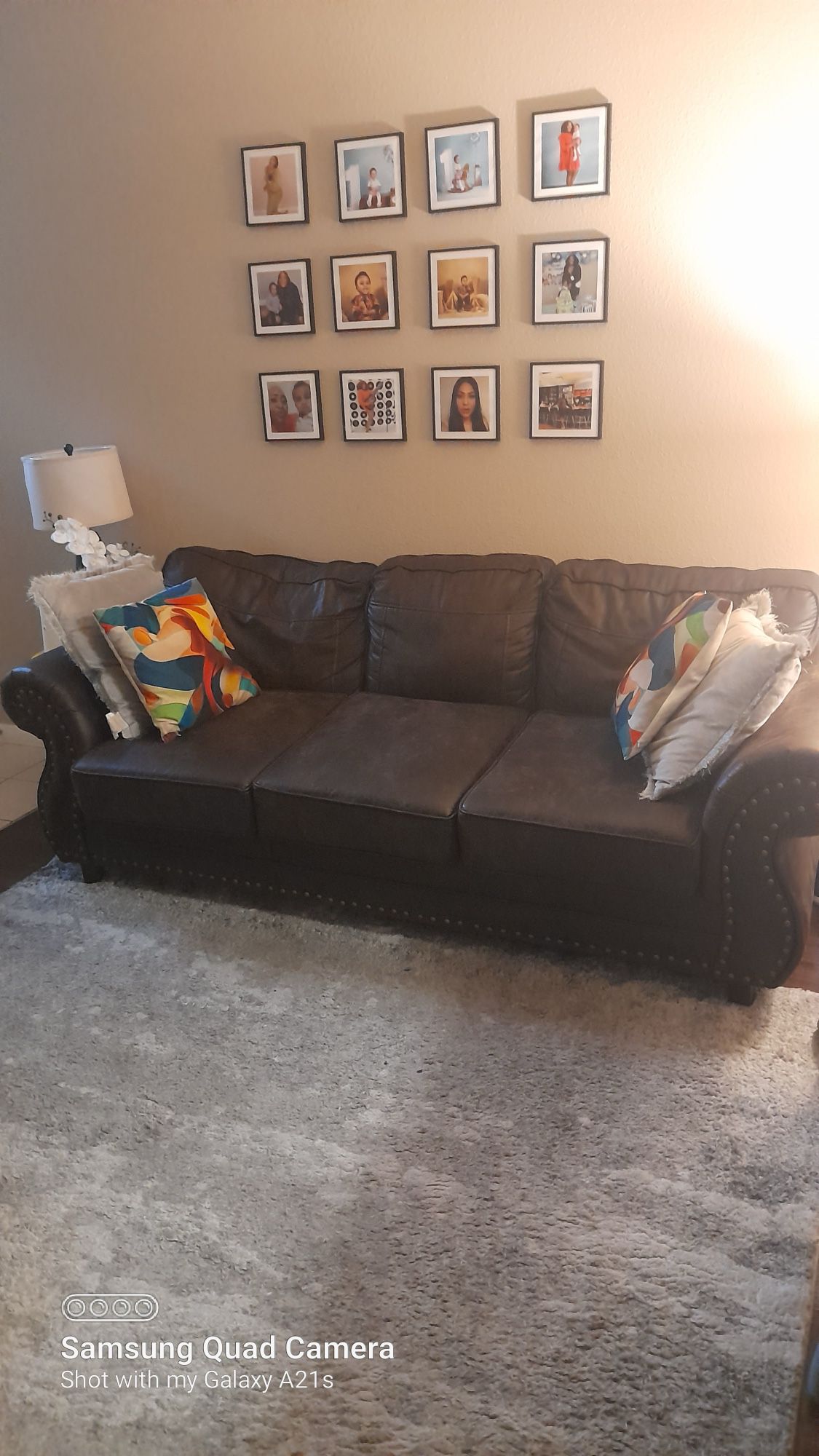 A  2 Piece Set Of Brown Leather Couch