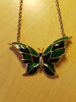 Butterfly Cloisonne Neckace