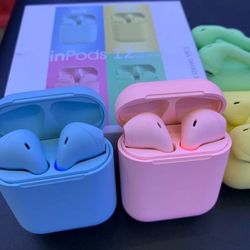 INPODS 12 Wireless Bluetooth Earphones For Apple iPhone,Android With Charging Box. 4 Different Colors BLUE/PINK/GREEN /YELLOW