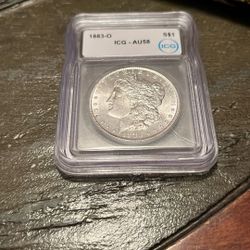 1883-O Morgan Silver Dollar Graded AU58 UNC 