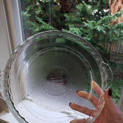 vintage clear Glasbake scalloped pie plate 