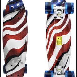 Meketec Skateboards Complete 22 Inch Mini Cruiser Retro Skateboard for Kids Boys Youths Beginners