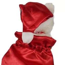 Gund Polar Bear Plush Red Bow Santa Hat Toy Sack Stuffed Animal Holiday 7" Gift
