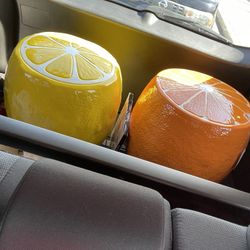 Lemon And Orange Decorative Stools 