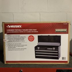 Husky 3 Drawer Portable Toolbox With Tray