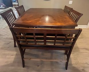4pc dining room table set with bench