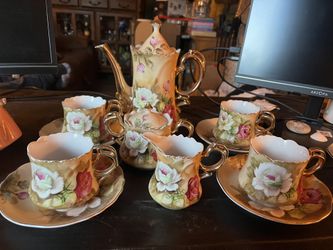 Brown Heritage Floral Coffee/Tea Set