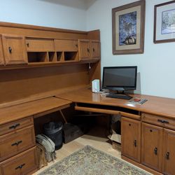 Desk, Credenza And File Cabinet 