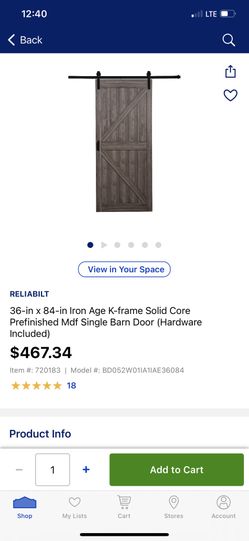 Barm Door 36/84  Hardware Include 