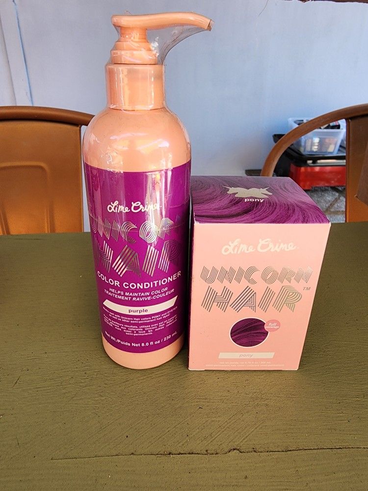Lime Crime UNICORN HAIR DYE Pony Purple + Colored Conditioner