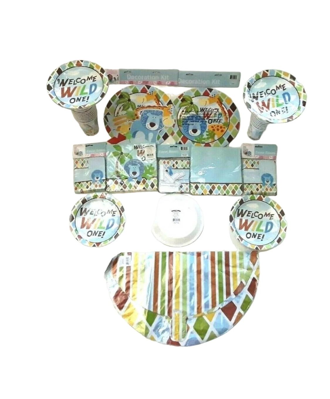 Happy Birthday 1st Birthday Welcome Wild 1 Decoration Kit Bundle