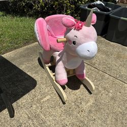 Pretty In Pink Unicorn Rocking Horse