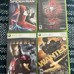 Xbox 360 Games - Spider-Man, Iron Man, Wanted 