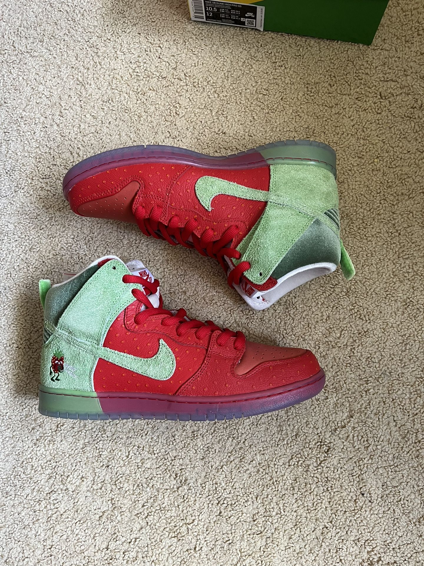 Nike Sb Dunk High “Strawberry Cough” Size 10.5 Brand New 