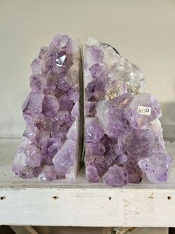 Amethyst Crystal Cluster Bookends