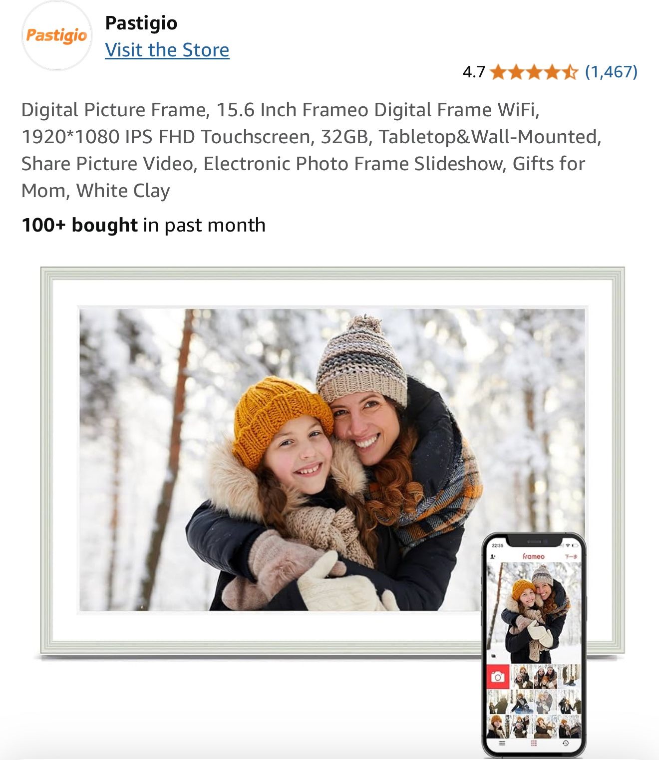 Digital Picture Frame 15.6 Inch 32 GB
