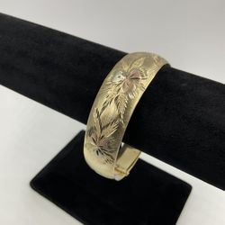 10KT TRI-COLOR GOLD ADJUSTABLE FASHION BANGLE BRACELET 12.8GR