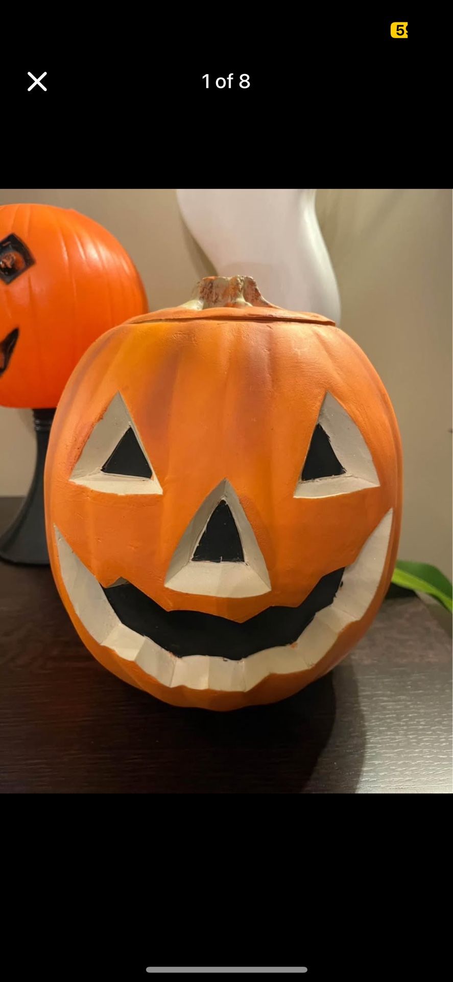 Halloween Pumpkin With Ghost Animated Jack O Lantern By Gemmy Ghost Rises With Noise & Light