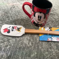 New Minnie Mouse Disneyland Mug And Spatula Collectible Disney Parks 