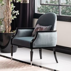 La Francaise Black Ice/Azure Accent Chair