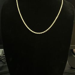 14kt Diamond Cut Solid 22 Inch 4mm Rope Chain 