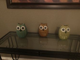 3 Piece Owl Table Decor Set