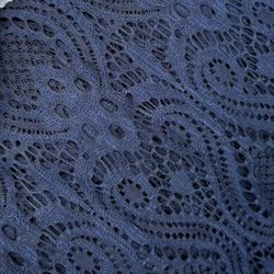 Stretch Lace 210 Yards 3 - 5’ Rolls 70yards Ea = 210 Yards Dead stock Fabric Midnight Blue
