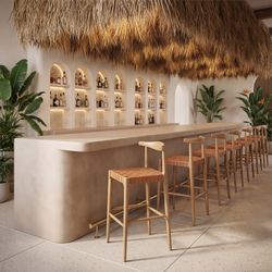 Bandani Tan Barstool