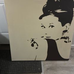 Rare IKEA Canvas portrait of Audrey Hepburn