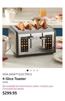 Princess house Vida Sana 4-Slice Toaster with Touch Screens