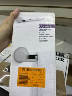 Cursiva Towel Arm in Polished Chrome
