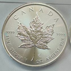 2024 1 Oz .9999 Pure Fine Silver Canada Maple Leaf 