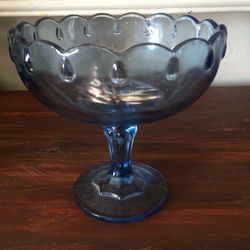 Vintage Large Blue Glass Bowl
