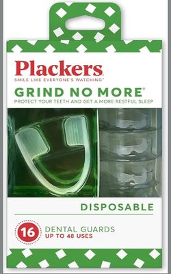 Plackers Grind No More Night Guard, Nighttime Protection for Teeth, BPA Free, Sleep Well, Ready to Wear, Disposable, One Size Fits All, 16 Count