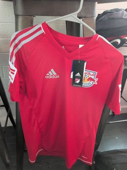 Adidas MLS Red Bull Warmup soccer jersey.  Red.  XL. New