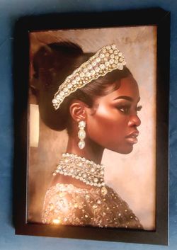 **SALE 20% OFF** Elegant Framed Jewled Canvas Art