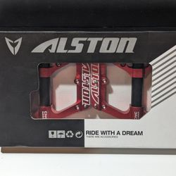 ALSTON CNC Machined BMX Red Bike Pedals - High-Performance, Durable Cycling Accessory