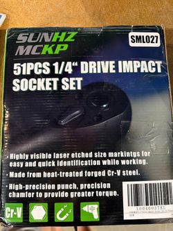 51 pcs 1/4” drive impact socket set