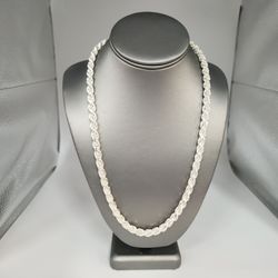 Heavy solid 925 Sterling Silver Byzantine Rope Chain Necklace 24" long, 7.4mm Thick, 100g